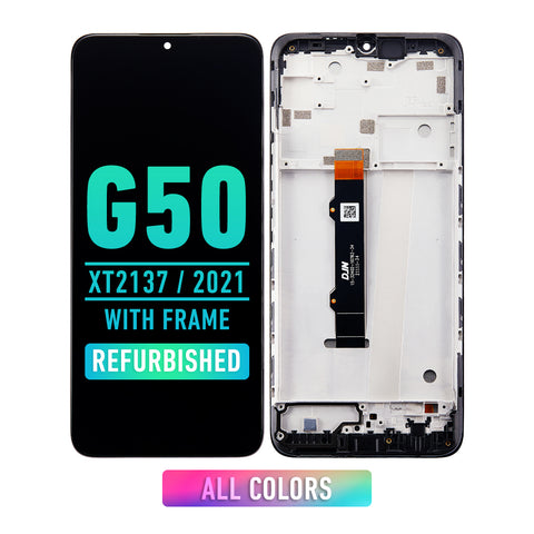 Motorola Moto G50 (XT2137 / 2021) LCD Screen Assembly Replacement With Frame (Refurbished) (All Colors)