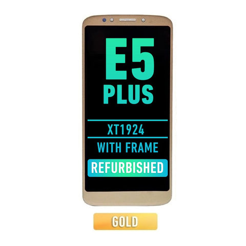 Motorola Moto E5 Plus (XT1924) LCD Screen Assembly Replacement With Frame (Refurbished) (Gold)