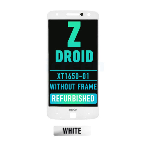 Motorola Moto Z Droid (XT1650-01) LCD Screen Assembly Replacement Without Frame (Refurbished) (White)