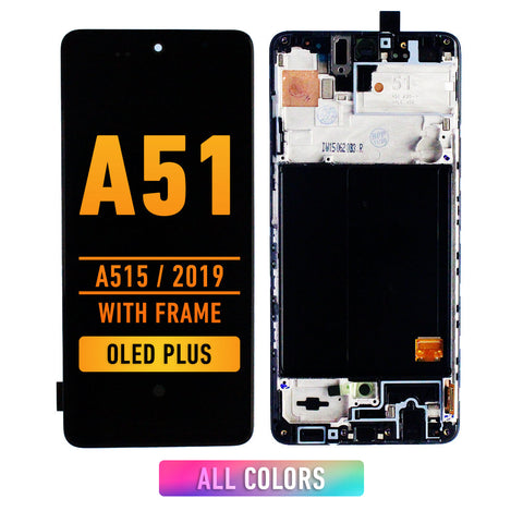 Samsung Galaxy A51 (A515 / 2019) (6.46) OLED Screen Assembly Replacement With Frame (OLED PLUS) (All Colors)