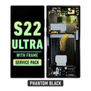 Samsung Galaxy S22 Ultra OLED Screen Assembly Replacement With Frame (Service Pack) (Phantom Black)