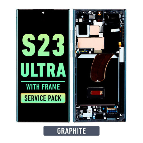 Samsung Galaxy S23 Ultra 5G OLED Screen Assembly Replacement With Frame (Service Pack) (Graphite)