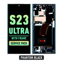 Samsung Galaxy S23 Ultra 5G OLED Screen Assembly Replacement With Frame (Service Pack) (Phantom Black)