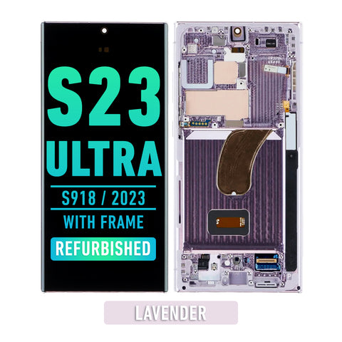 Samsung Galaxy S23 Ultra 5G OLED Screen Assembly Replacement With Frame (Refurbished) (Lavender)