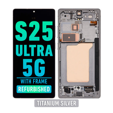 Samsung Galaxy S25 Ultra 5G OLED Screen Assembly Replacement With Frame (Refurbished) (Titanium Silver)