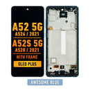 Samsung Galaxy A52 5G (A526 / 2021) / A52s 5G (A528 / 2021) OLED Screen Assembly Replacement With Frame (OLED PLUS) (Awesome Blue)