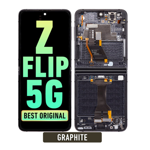 Samsung Galaxy Z Flip 5 5G OLED Screen Assembly Replacement With Frame (Service Pack) (Graphite)