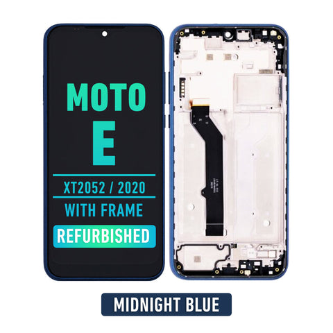 Motorola Moto E (XT2052 / 2020) LCD Screen Assembly Replacement With Frame (Refurbished) (Midnight Blue)