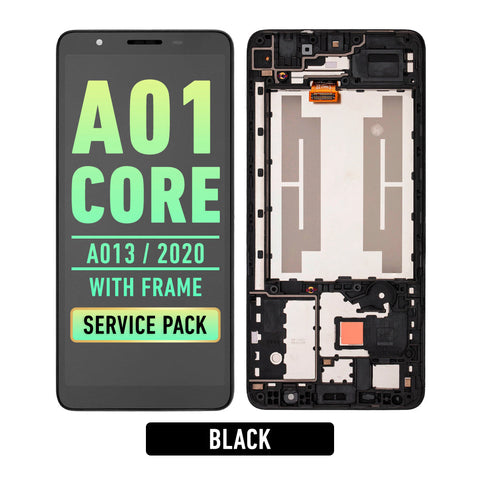 Samsung Galaxy A01 Core (A013/2020) LCD Screen Assembly Replacement With Frame (Refurbished)