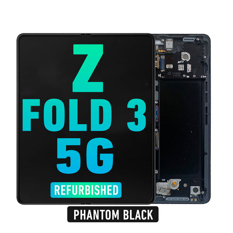Samsung Galaxy Z Fold 3 5G OLED Screen Assembly Replacement With Frame (Refurbished) (Phantom Black)