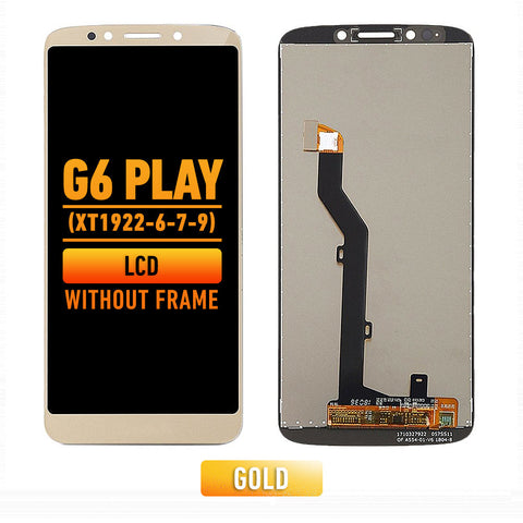 Motorola Moto G6 Play (XT1922-6-7-9) LCD Screen Assembly Replacement Without Frame (USA Version) (Gold)