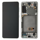 Samsung Galaxy S21 5G (G991) OLED Screen Assembly Replacement With Frame (Refurbished) (Phantom White)