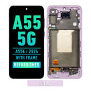 Samsung Galaxy A55 5G (A556 / 2024) OLED Screen Assembly Replacement With Frame (Refurbished) (Lilac)
