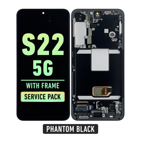 Samsung Galaxy S22 5G OLED Screen Assembly Replacement With Frame (Service Pack) (Phantom Black)