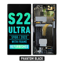 Samsung Galaxy S22 Ultra OLED Screen Assembly Replacement With Frame (Refurbished) (Phantom Black)