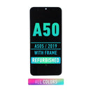Samsung Galaxy A50 (A505 / 2019) LCD Screen Assembly Replacement With Frame (US Version) (Refurbished) (All Colors)