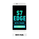 Samsung Galaxy S7 Edge OLED Screen Assembly Replacement With Frame (US Version) (Refurbished) (White Pearl)
